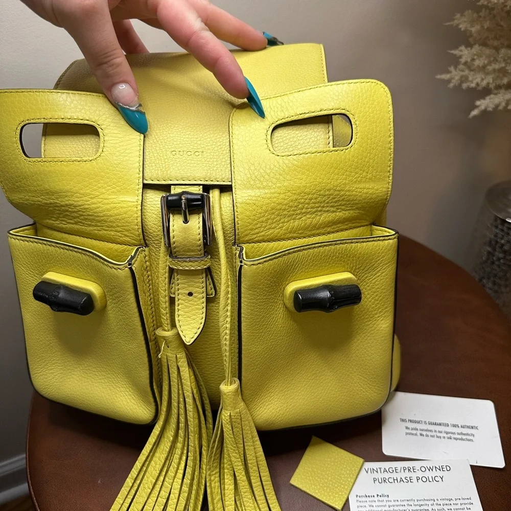 Gucci Leather Bamboo Tassel Backpack - Picture 12 of 16